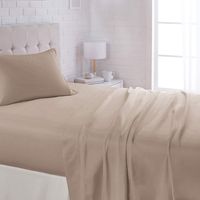 AmazonBasics Lightweight Super Soft Easy Care Microfiber Sheet Set with 16" Deep Pockets - Twin XL, Taupe