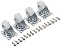  Cofufu 4 Pcs 1" Plastic Wheel Rectangle Top Plate Fixed Swivel Caster Set