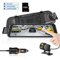 Mirror Dash Cam 9.66" HD Backup Camera, Dash Cam Front and Rear Dual Lens 1920P+1280P Full Touch Screen Video Streaming Rear View Mirror Camera with Waterproof, 32G TF Card Included