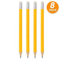 Emraw Pre Sharpened Round Primary Size No 2 Jumbo Pencils for Preschoolers, Elementary Kids - Pack of 8 Premium Fat Pencils