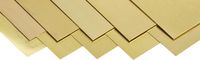 260 Brass Sheet, Unpolished (Mill) Finish, Half Hard Temper, Metric, 0.05-0.5 mm Thickness, 150 mm Width, 300 mm Length (Pack of 10)