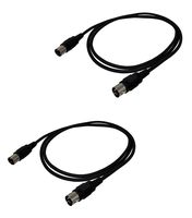 Tetra-Teknica TourPro Series MDC-5P-5 XLR 5-PIN DIN to 5-PIN DIN MIDI Cable, 5 Feet, 2 per Pack