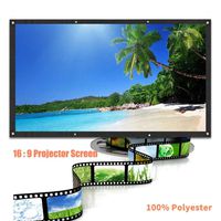 Jeeke 16:9 3D HD Projection Screen - Foldable Portable Projector Movies Screen for Home Cinema KTV Outdoor Football Game(8 Hooks 8Double-Sided Adhesive Included) (White, 60inch)