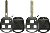 KeylessOption Just the Case Keyless Entry Remote Head Key Combo Fob Shell, Pack of 2