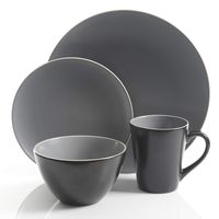 Gibson Overseas 127302.16R Soho Lounge Matte Dinnerware set, Round, Grey
