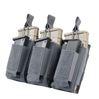 EXCELLENT ELITE SPANKER Open-Top Single/Double/Triple Mag Pouch for M4 M14 M16 AK AR Elastic Kangaroo Rifle Magazines and Pistol Mag Pouch(Grey)