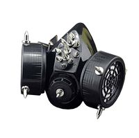 Steampunk Gothic Studded Gas Mask with Safety goggles Cosplay halloween (Mask)