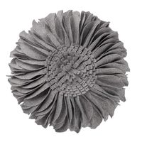 JWH 3D Sunflower Accent Pillow Hand Craft Round Cushion Decorative Pillowcase with Pillow Insert Home Sofa Bed Living Room Decor Gift 14 Inch / 35 cm Wool Dark Gray