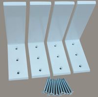 Heavy Duty L Bracket White Steel 6" x 8" Countertop Support Brackets Packs (4)