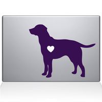 The Decal Guru Labrador Retriever Love Silhouette Decal Vinyl Sticker, 13" MacBook Air, Lavender (2337-MAC-13A-LAV)