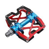 MZYRH Mountain Bike Pedals, Ultra Strong Colorful CNC Machined 9/16" Cycling Sealed 3 Bearing Pedals(Red Blue Black 3 Bearings)