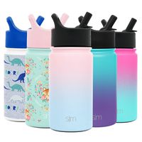 Simple Modern 14oz Summit Kids Water Bottle Thermos with Straw Lid - Dishwasher Safe Vacuum Insulated Double Wall Tumbler Travel Cup 18/8 Stainless Steel - Ombre: Sweet Taffy