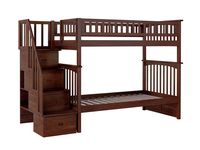 Atlantic Furniture Columbia Staircase Bunk Bed, Twin/Twin, Walnut