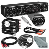 Photo Savings Behringer U-PHORIA UMC404HD USB 2.0 Audio/MIDI Interface and Accessory Bundle w/ 8X Xpix Cables + 2RCA Male Dual Cable + Dual MIDI Cable + Adapter + Fibertique