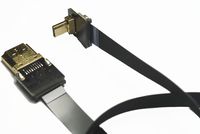 Long Slim Flat Thin Micro HDMI Cable Micro HDMI 90 Degree Angle to Standard HDMI Full HDMI Normal HDMI for panasonic lumix GH4 blackmagic BMPCC Sony A5000 A6000 A7S A7R (Not for a6300)80CM Black