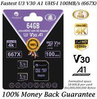 2-Pack 64GB Micro SD Card Plus Adapter. Amplim 2X 64 GB MicroSD SDXC Card 100MB/s V30 A1 U3 C10 UHS-I 4K Video MicroSDXC Memory Card for Cell Phone Nintendo GoPro Camera Galaxy LG Moto DJI Drone Fire