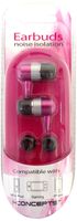 iConcepts Noise Isolation Earbuds for MP3, Gaming or iPhone Pink