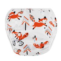 Zooawa Baby Reusable Swim Diaper, Washable One Size Adjustable Training Swimsuit Diaper Swim Underwear for Infant Toddler, Fox