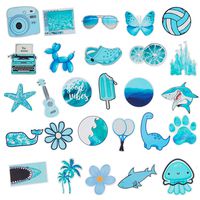 Sunvito Stickers for Water Bottles, 53 Pack Laptop Stickers for Guitar, Skateboard, Phone, Luggage, Cute Waterproof Stickers for Teens, Girls, Kids (Blue)
