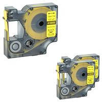 Nineleaf 3 PK Compatible for DYMO 18056 Rhino Heat Shrink Tube Industry Label Tape 1/2" x 5ft Black on Yellow for LabelWriter and Industrial Label Maker Rhino 1000 3000 4200 5000 5200 6000 450 Duo