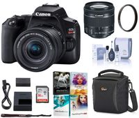 Canon EOS Rebel SL3 DSLR Camera with 18-55mm (Black), Accessary Bundle kit, Lowepro Camera Bag + 16GB SD Card + Corel PC Software Suite + 58mm Multi Coated UV Filter + ProOPTIC Cleaning Kit
