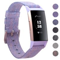 EZCO Compatible with Fitbit Charge 3 Bands, Woven Fabric Breathable Watch Strap Quick Release Replacement Wristband Accessories Man Woven Compatible with Charge 3 Fitness Smart Watch