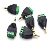 Antrader 6pcs 3.5mm Stereo Male to AV 3-Screw Terminal Block Headphone Balum Connector