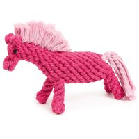 Zanies Rope Horse Dog Toys, Pink, 10.5"