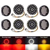 PBYMT 1157 Front Rear Turn Signal Light Kit LED SMD Bulb 2 Inches Bullet Smoke Lens Cover Compatible for Harley Dyna Softail Touring Street Glide Road King 1986-2020