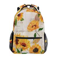 Wamika Girl's Vintage Sunflowers Backpacks Floral Flowers School Book Bag for Kids Boys Teens Student Casual Extra Durable Laptop Backpack College Carrying Bags Lightweight Travel Sports Day Pack