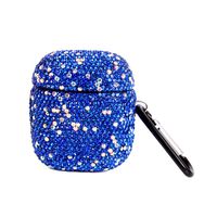 2019 Newest Luxurious Rhinestone AirPods Case with Keychain, Shockproof Protective Premium Crystal Cover Skin for AirPods Charging Case 2 & 1 (Blue+AB C2)