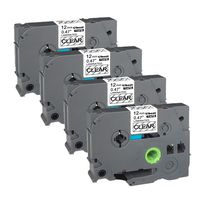 4Pack P Touch Clear Label Tape 12mm (0.47 Inch) x 8m (26.2Ft) TZ131 TZe131 Black on Clear, 4Pack Compatible Laminated Tape for Label Maker Brother PT-D200 PTD210 PTD600 PT-H100 PTH110