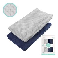 Changing Pad Cover - Babebay Ultra Soft Minky Dots Plush Changing Table Covers Breathable Changing Table Sheets Wipeable Changing Pad Covers Suit for Baby Boy and Baby Girl (2 Pack)