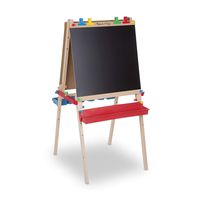 Melissa & Doug Deluxe Wooden Standing Art Easel (Arts & Crafts, Easy to Assemble, 47" H x 27" W x 26" L Assembled, Great Gift for Girls and Boys - Best for 3, 4, 5 Year Olds and Up)