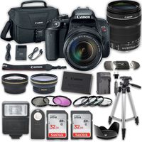 Canon EOS Rebel T7i DSLR Camera Bundle with Canon EF-S 18-135mm f/3.5-5.6 IS STM Lens + 2pc SanDisk 32GB Memory Cards + Accessory Kit