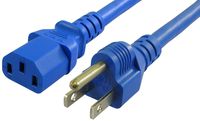 Lynn Electronics C13515P15ABL-6F Power Cord IEC60320 C13 to NEMA 5 SJT Jacket, 15-Amp/125-volt, Blue