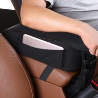 MLOVESIE Auto Center Console Armrest Pillow, Memory Foam Car Armrest Cushion with Phone Holder Storage Bag Universal Fit for Most Car (Black)
