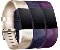 Tobfit Compatible for Fitbit Charge 2 Bands, Sport Replacement Bands Compatible for Fitbit Charge 2 Wristbands, Small/Large (b-Champagne Gold, Blue, Plum, Large)