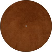 Genuine Leather Turntable Platter Mat - Golden Brown Suede