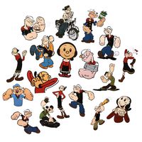 Anime Catoon Stickers(18pcs) Snowboard Laptop Luggage Car Motorcycle Bicycle Fridge DIY Styling Vinyl Home Deco (Popeye The Sailor)
