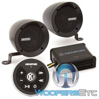 Memphis MXABMB2BT 3" Bullet Style MXA Powersports Speaker Kit with Bluetooth (Black)