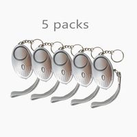 Personal Alarm Keychain 130DB Emergency Self-Defense Security Alarm with LED Light for Women Kids and The Elderly-5 Packs