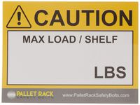 (25) Warehouse Rack Labels, Pallet Rack Cross Beam Capacity Industrial Stickers for Warehouse Safety