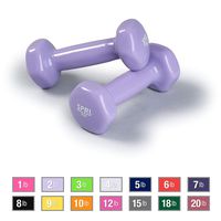 SPRI Dumbbells Deluxe Vinyl Coated Hand Weights All-Purpose Color Coded Dumbbell for Strength Training (Set of 2) (Lt. Purple, 2-Pound)