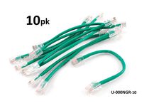 10-PACK 6" Assembly Cat5e Ethernet Non-Boot RJ45 Network Cable, Green