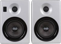 Earthquake Sound IQ52S iPod Docking Speaker System (Silver Piano Gloss, Pair)