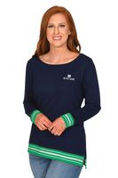 UG Apparel NCAA Notre Dame Fighting Irish Striped Rib Pullover, Navy, Medium