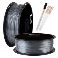 Shine Silver PLA 3D Printer Filament 1.75mm Silk Shiny Aluminium Metal Silver 3D Printing Material Widely Compatible 3D Printers TTYT3D
