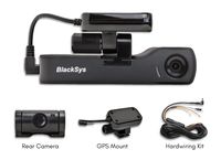 BlackSys CH-200 2 Channel Dash cam with 1920 x 1080p Full HD, Night Vision, GPS Mount, 32GB SD Card, Hardwiring Kit for Parking Mode
