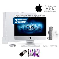 Apple 27-Inch iMac with Retina 5K Display (Early 2019) with Deluixe Cleaning Set, PowerStrip, 2 Year Extended Warranty, 32GB USB Stick, Apple EarPods, and More (MRQY2LL/A)